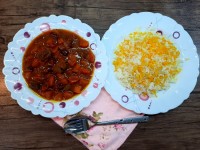 خورشت سیب آلبالو