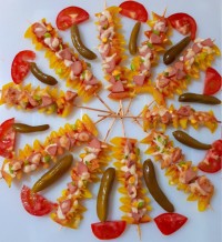 پیتزا ماکارونی سیخی