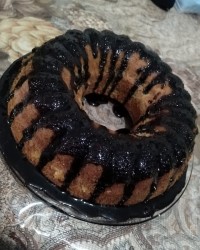 کیک ساده باروکش گاناش