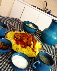 مرغ و بادمجان