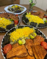 سبزی پلو با ماهی و کوکو سبزی