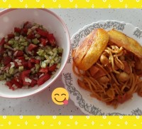 ماکارونی با سوسیس ب درخواست پسرجان