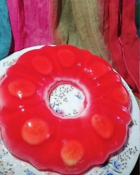 ژله ی دو رنگه میوه ای پست تولد خواهر عزیزم