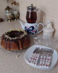 کیک دارچین و شکلات قالبی