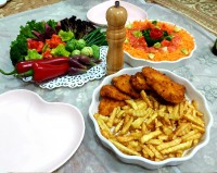 مرغ سخاری و سیب زمینی