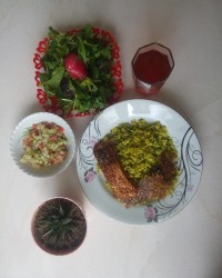 سبزی پلو وماهی