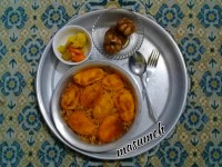 ماکارونی با تهدیگ سیب زمینی