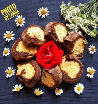 کیک دورنگ در توستر