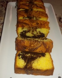 کیک اسپونج ماربل پرتقالی.