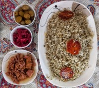 شوید پلو با تن ماهی