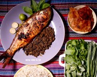 سبزی پلو با قزل آلای شکم پر