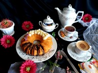 کیک بسبوسه با کرم پنیری