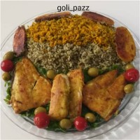 سبزی پلو با ماهی قزل آلا