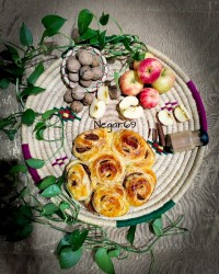 نان سیب و دارچین و گردو