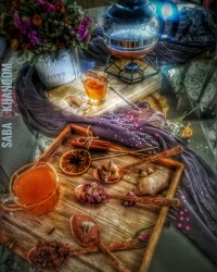 چای سیب و دارچین و زنجبیل