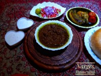 خورشت فسنجان با گوشت قلقلی