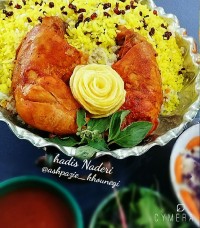 زرشک پلو با مرغ جای دوستدارانش سبز.....