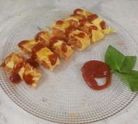 رولت تخم مرغ با برنج پخته (کره ای)