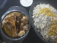 باقالی پلوباگوشت بدون تزیین