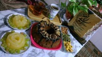 کیک شکلاتی گردویی ژله انبه