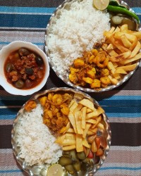 چلو میگو باسیب زمینی