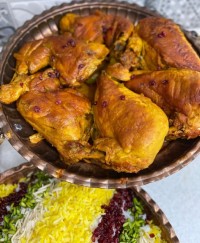 زرشک پلو با مرغ فالو فالو