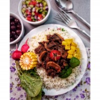 خورش قارچ و گوشت چرخ کرده