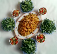 کشمش پلوبامرغ ریش ریش