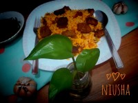 لوبیا پلو باگوشت قلقلی