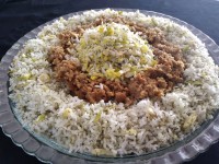 باقلا پلو با گوشت گیاهی