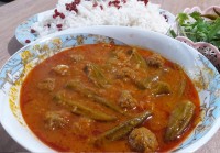 خورش بامیه باکوفته قلقلی