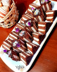 کیک یخچالی دورنگ