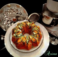 کیک با پودر کرم کارامل