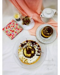 Chocolate and caramel tart