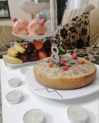 کیک پنج تخم مرغی دو رنگ