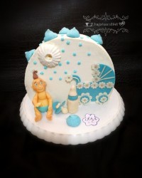 کیک_نوزاد کیک_وارونه کیک_تاپ_فوروارد تزیین_فندانت_مرنگ hajehsan??