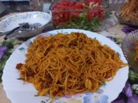 ماکارونی_گوشت ماکارونی_سویا سالاد_فصل ساده ته دیگ