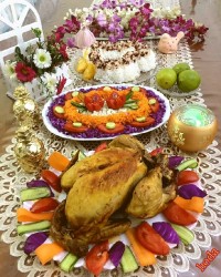 مرغ شکم پر (میز ناهار)