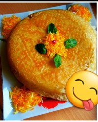 برنج زعفرانی باتهدیگ نونی