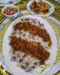 لوبیاچشم بلبلی پلو