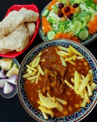 خوراک بوقلمون و لوبیا