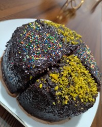 کیک شکلاتی و حلوای شیر