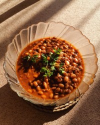 خوراک لوبیا چیتی و قارچ