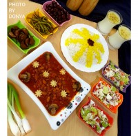 خورش لوبیا چشم بلبلی با قارچ