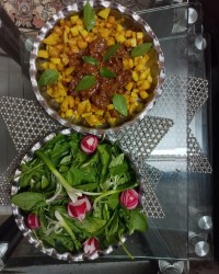 خوراک دل گوسفند باسیب زمینی