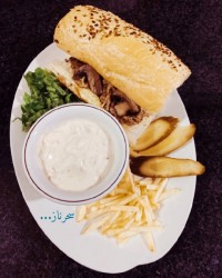 ساندویچ گوشت و قارچ