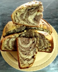 کیک زبرا با شکلات تخته ای