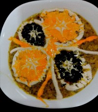 آش جو با قلم گاو