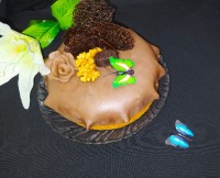 کیک با تزیین خمیر ژلارد و توری خوراکی⁦❤️⁩⁦❤️⁩⁦❤️⁩