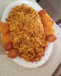 لوبیا پلو با ته دیگ سیب زمینی